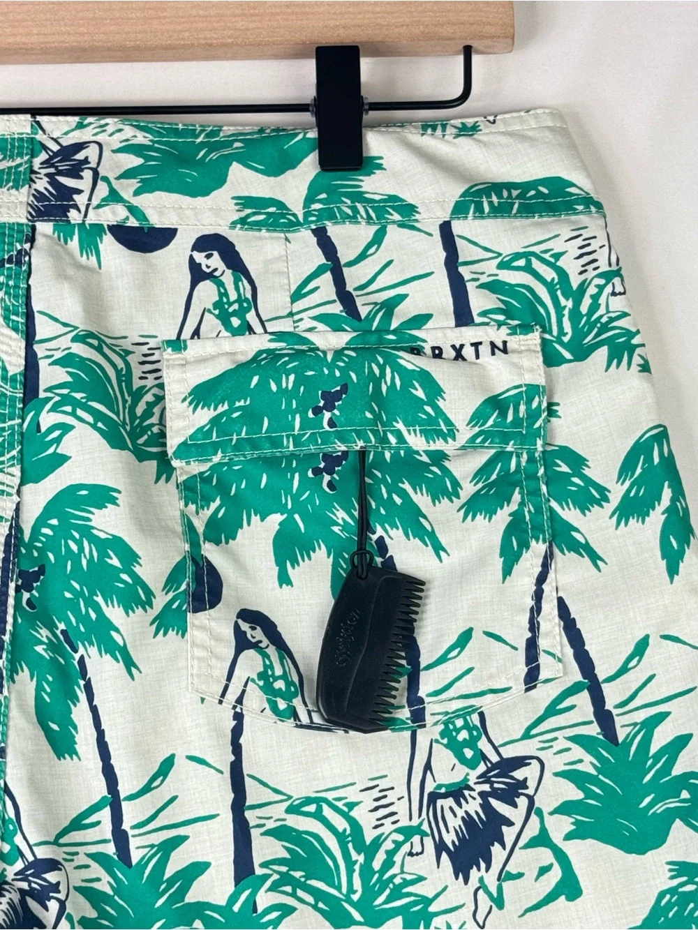 Brixton Teal Palm & Navy Hula Men’s Swim Shorts